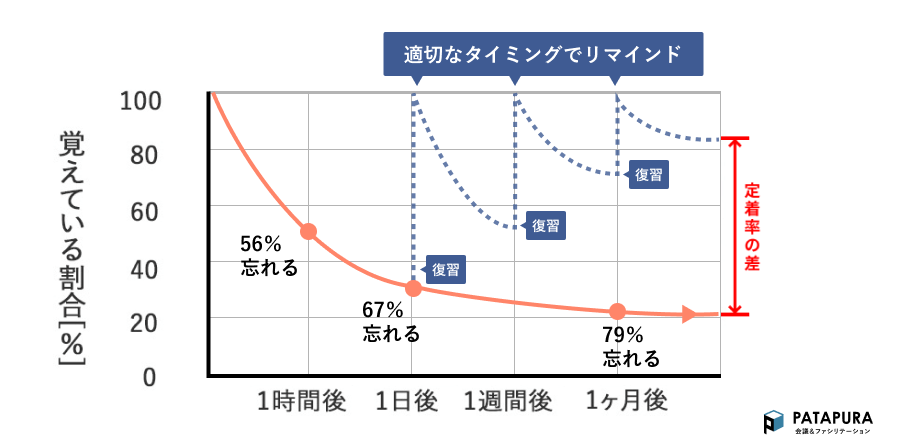 エビングハウスの忘却曲線を活かした復習時期