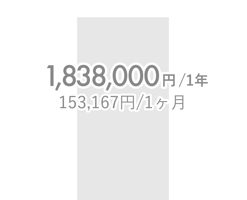 1,838,000円/1年（153,167円/1ヶ月）